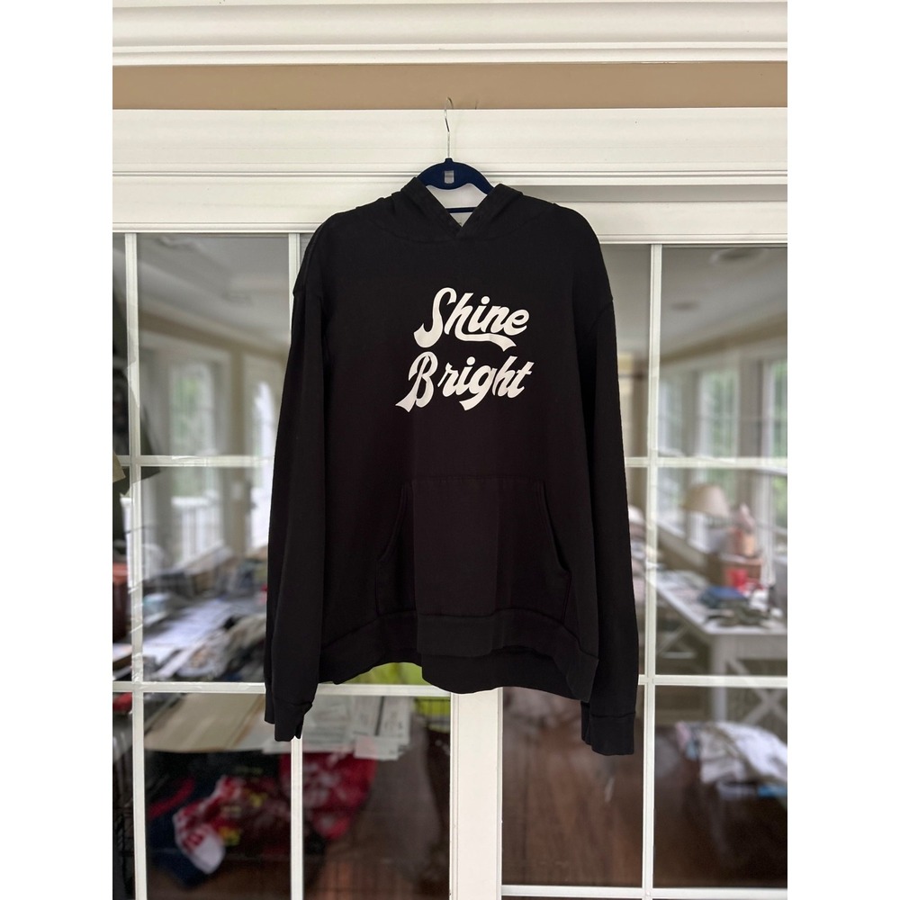 Bella+Canvas DTG Fleece Black Hoodie Sweatshirt Shine Bright 2XL